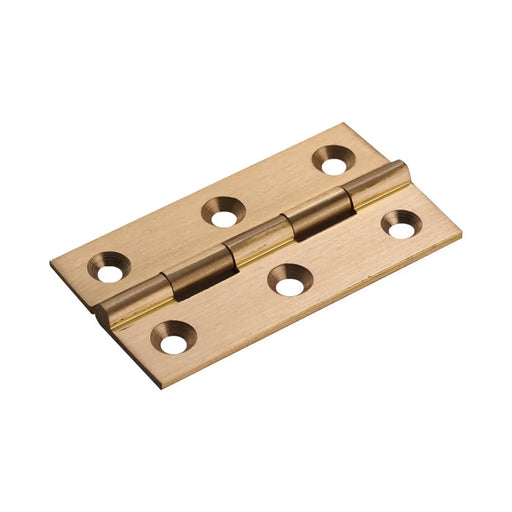 64 X 35 X 2Mm Cabinet Hinge C/W Screws (Pair) - Satin Brass