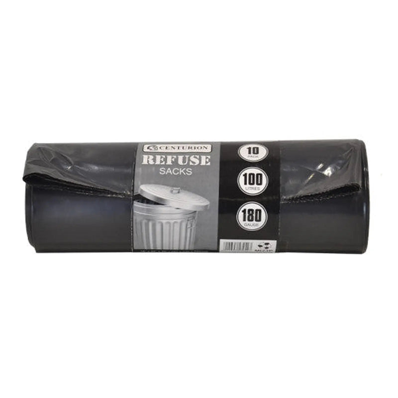 Heavy Duty Refuse Sacks, Black, 100 Litre Capacity - Pack of 5