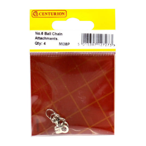 Solid Brass Ball Chain End Attachment, Nickel Plated, No.6 - Pack of 5