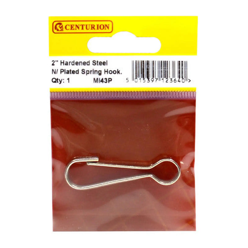 Spring Hook, Nickel Plated, 50mm - Pack of 5