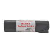 Basic Refuse Sacks, Black, 80 Litre Capacity - Pack of 5