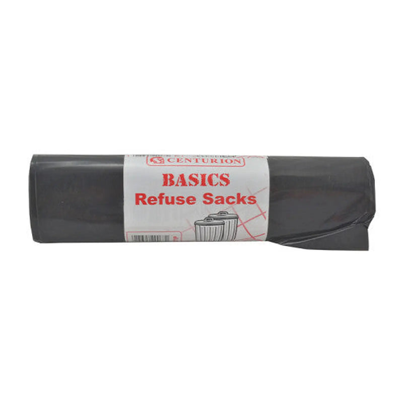 Basic Refuse Sacks, Black, 80 Litre Capacity - Pack of 5