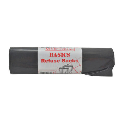 Basic Refuse Sacks, Black, 80 Litre Capacity - Pack of 5