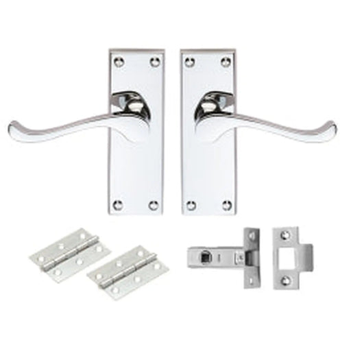Contract Victorian Scroll Latch Pack - Polished Chrome 118 X 40