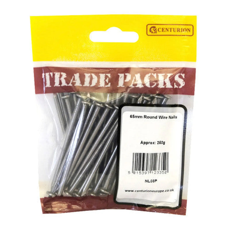 65mm Round Wire Nails - Pack of 5