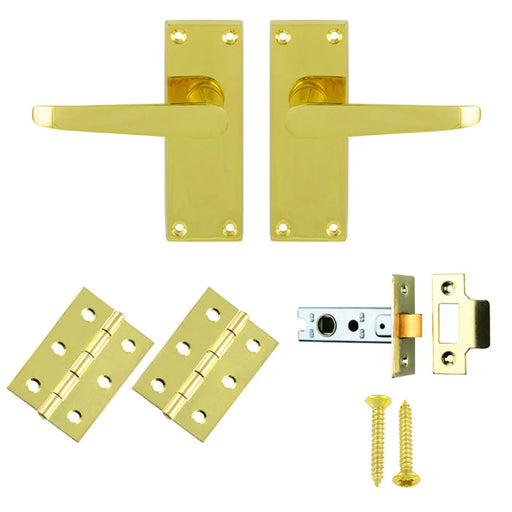 Contract Victorian Straight Latch Pack - Electro Brassed 118 X 40MM