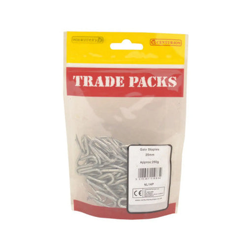 Staples - Galvanised - 25mm - (250g Pack) - Pack of 5