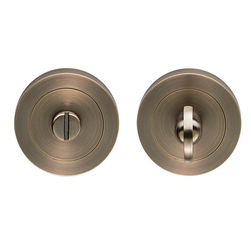 Turn & Release - 5Mm Spindle - Screw-On Round Rose - Retail Pack - Antique Brass