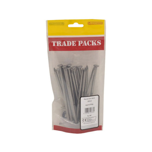 Bright Round Wire Nails - Steel - 125mm - (500g Pack) - Pack of 5