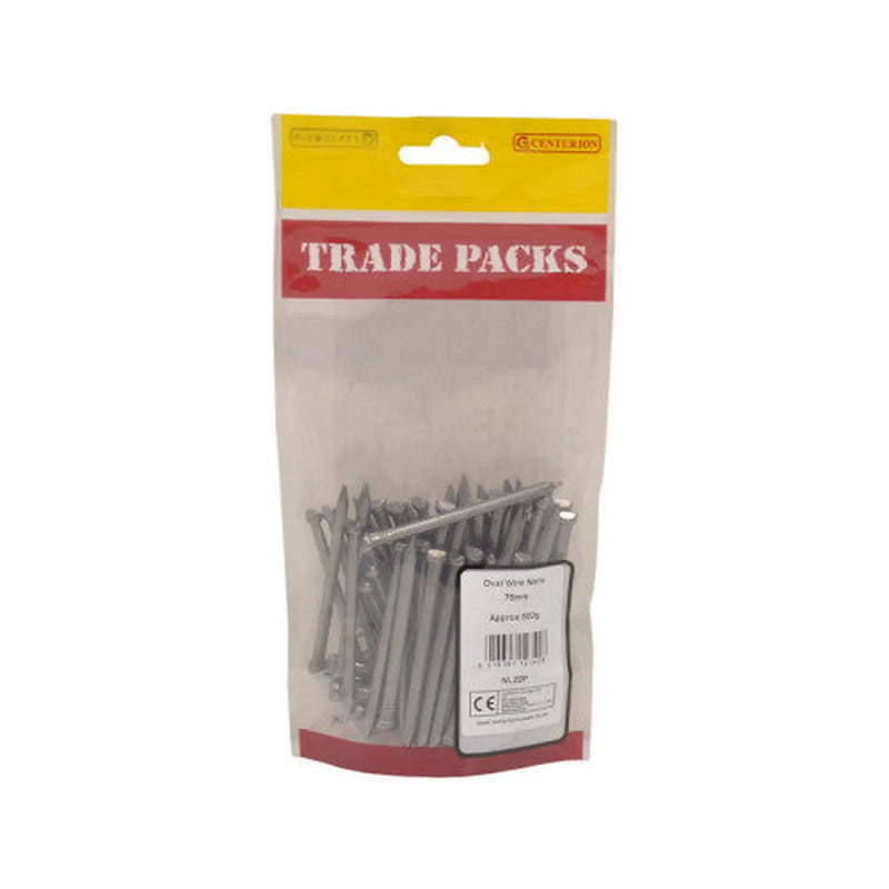 Bright Oval Wire Nails - Steel - 75mm - (500g Pack) - Pack of 5