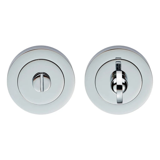 Turn & Release - 5Mm Spindle - Screw-On Round Rose - Blister Pack - Polished Chrome 52 mm