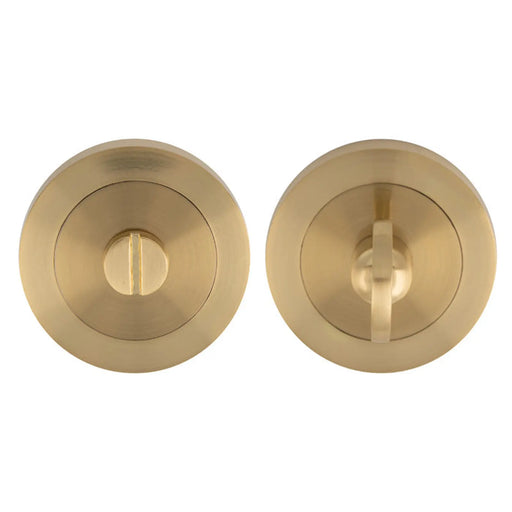 Turn & Release - 5Mm Spindle - Screw-On Round Rose - Satin Brass