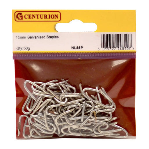 15mm Galv  Staples - Pack of 5
