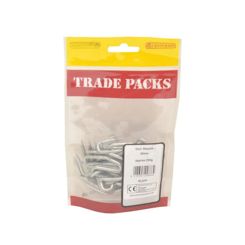 Staples - Galvanised - 30mm - (250g Pack) - Pack of 5