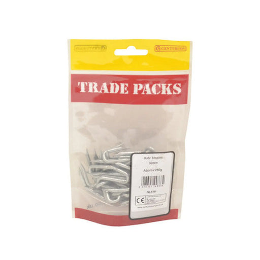 Staples - Galvanised - 30mm - (250g Pack) - Pack of 5