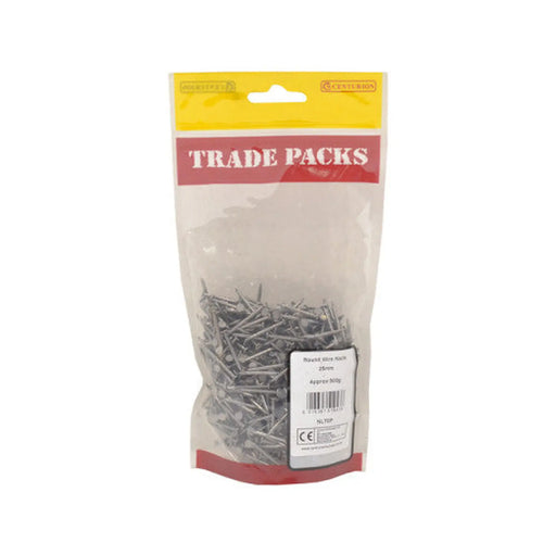 Round Wire Nails - Steel - 25mm - (500g Pack) - Pack of 5