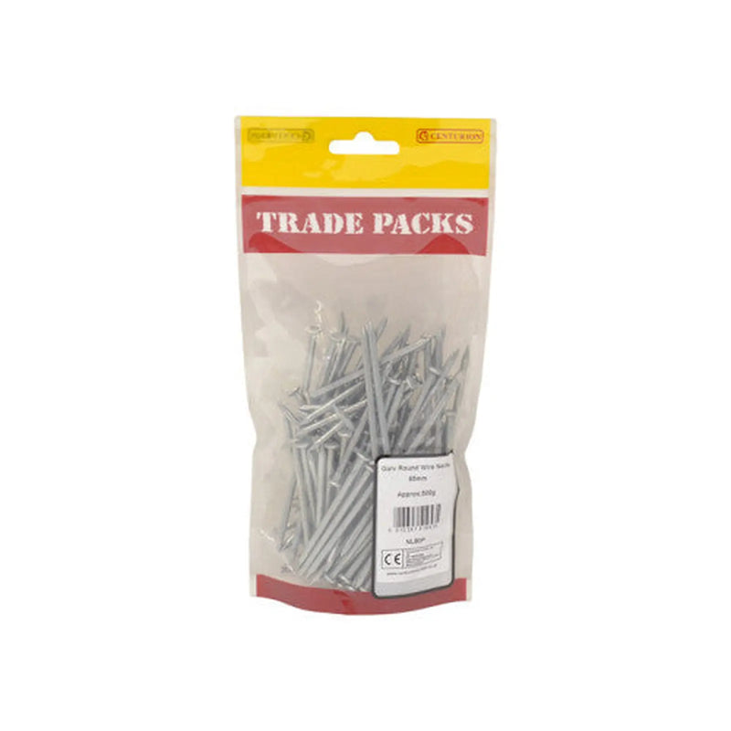 Round Wire Nails - Galvanised - 65mm - (500g Pack) - Pack of 5