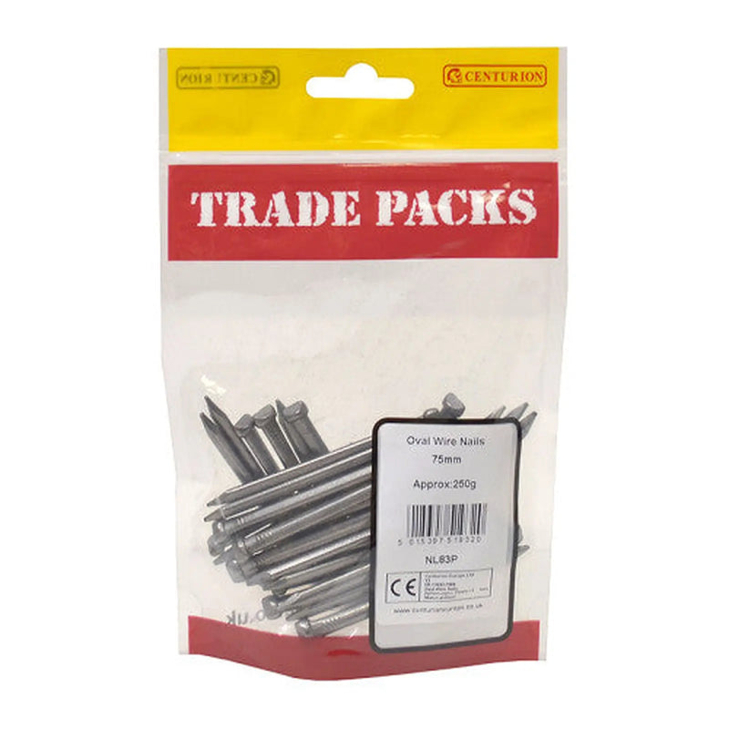 75mm Oval Wire Nails - 250g - Pack of 5