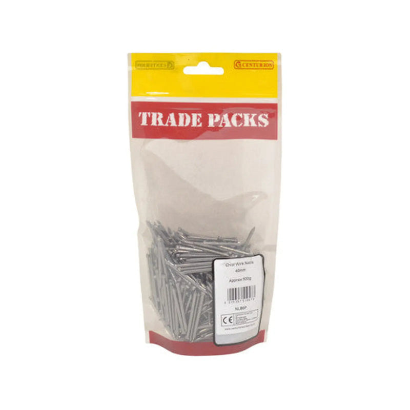 Oval Wire Nails - Steel - 40mm - (500g Pack) - Pack of 5
