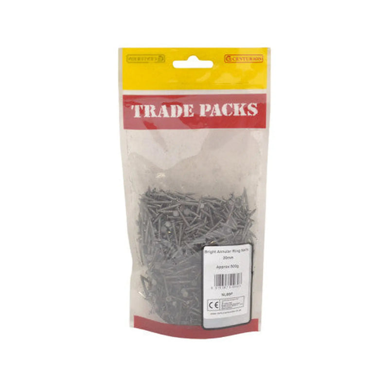 Bright Annular Ring Nails - Steel - 20mm - (500g Pack) - Pack of 5