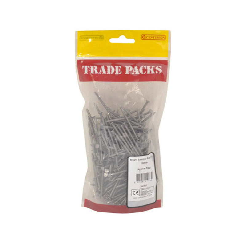 Bright Annular Ring Nails - Steel - 50mm - (500g Pack) - Pack of 5