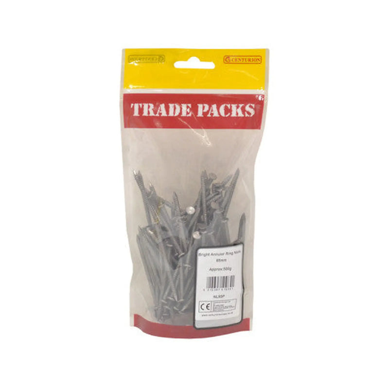 Bright Annular Ring Nails - Steel - 65mm - (500g Pack) - Pack of 5