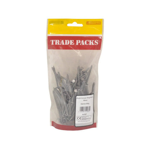 Bright Annular Ring Nails - Steel - 65mm - (500g Pack) - Pack of 5