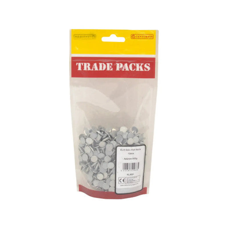Felt Nails - Galvanised ELH - 13mm - (500g Pack) - Pack of 5
