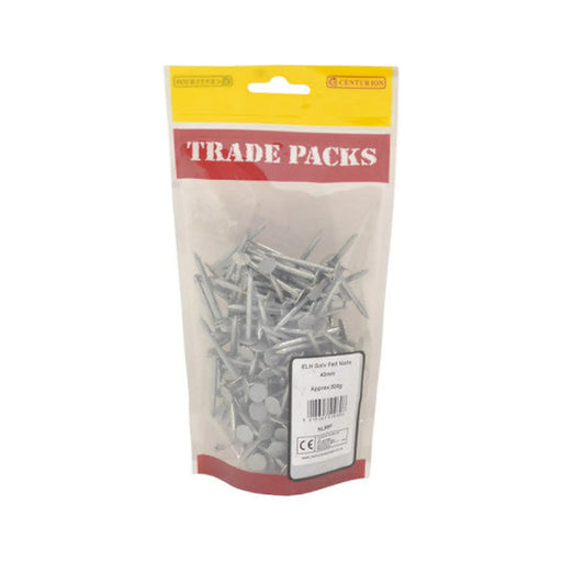 Large Head Felt Nails - Galvanised - 40mm - (500g Pack) - Pack of 5