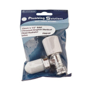 15mm x 1/2" BSP Chromed Angled /Vertical Head Radiator Valve - Pack of 3