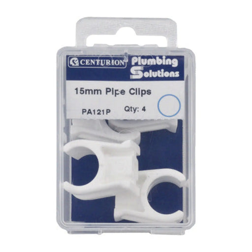 15mm Plastic Snap Fix Pipe Clips (Pack of 4) - Pack of 5
