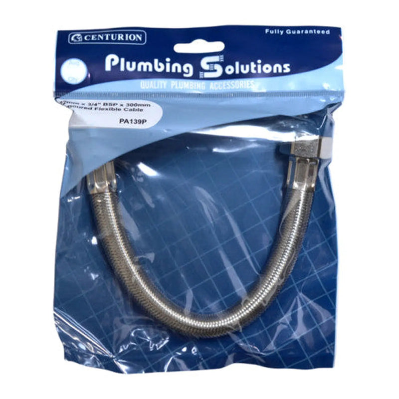 22mm x 3/4" BSP x 300mm Flexile Tap Connector - Pack of 3