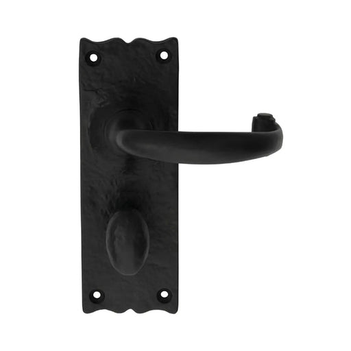 Traditional Lever On Backplate - Bathroom 57Mm C/C - Black Antique 152X55MM