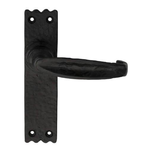 Slimline V Lever On Backplate - Latch - Black Antique 152mm X 38mm