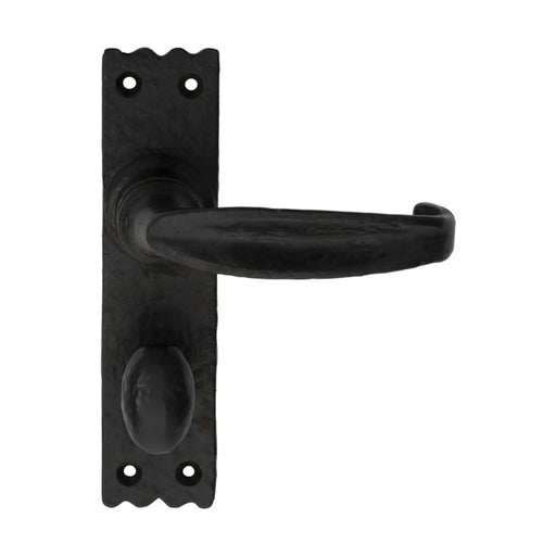 Slimline V Lever On Face-Fix Backplate - Bathroom 57Mm C/C - Black Antique 152mm x 38mm