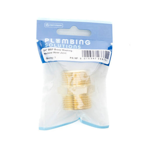 3/4" x 3/4" BSP Brass Washing Machine Hose Jointer - Pack of 5