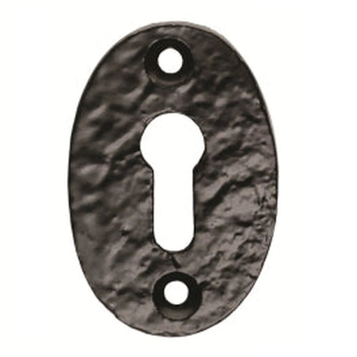Escutcheon - Lock Profile Oval Shape Face Fix - Black Antique 34 x 51 mm