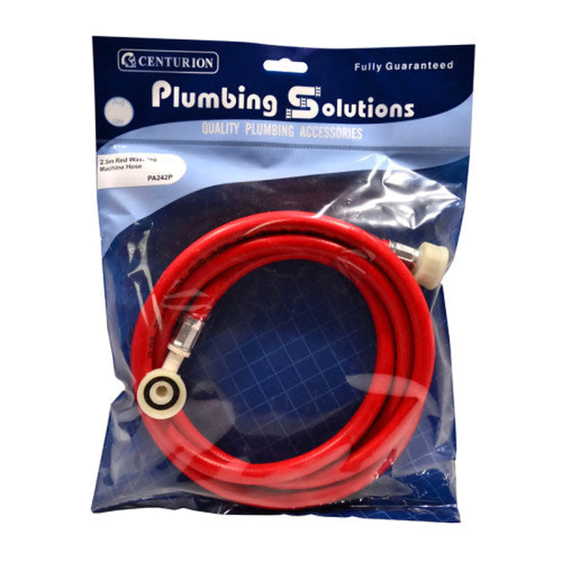 2.5m Washing Machine Hose - Red - Pack of 3