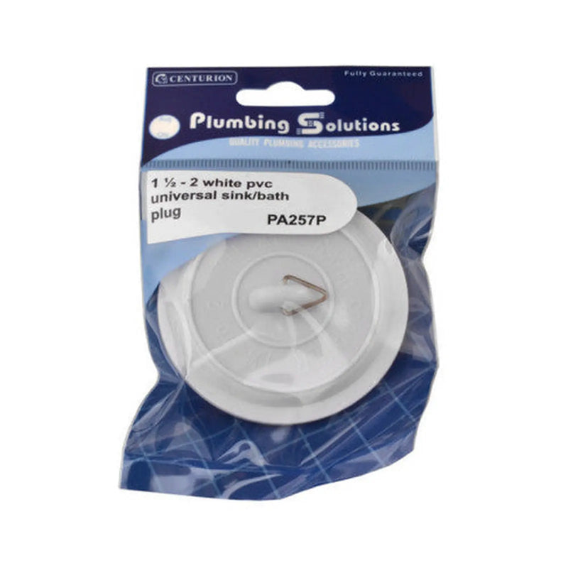 Plug - Sink Bath - White - 1 1/2" - 2" PVC Universal - Pack of 5