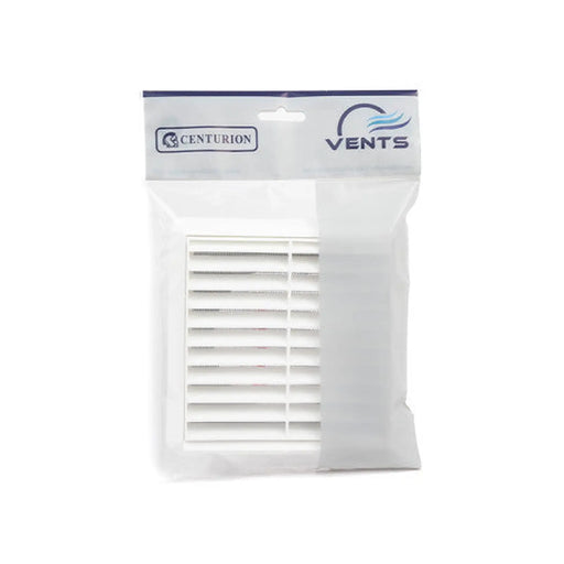 Louvred Grille with Flyscreen - White - 100mm - Pack of 5
