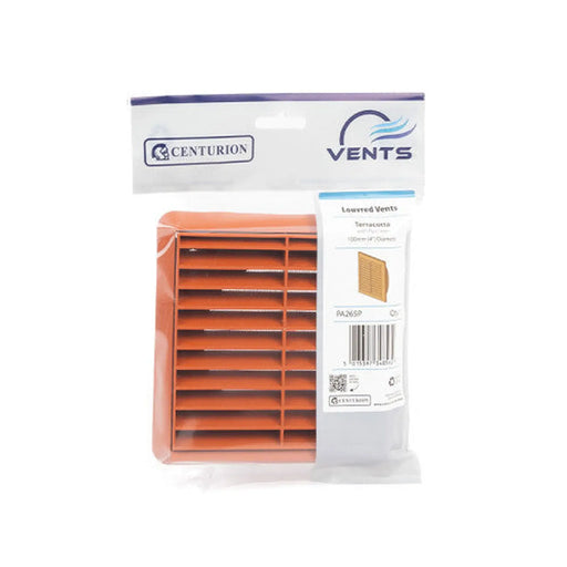 Louvred Grille with Flyscreen - Terracotta - 100mm - Pack of 5