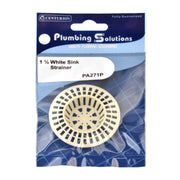 Sink Strainer - White Plastic - 1 1/2" - Pack of 5