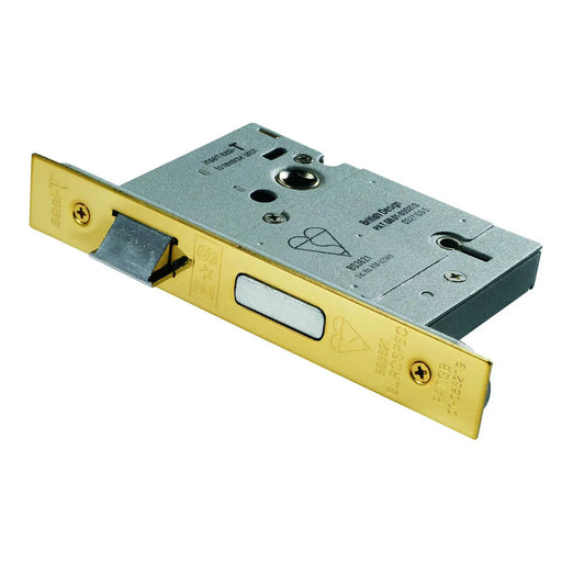 76Mm Bs Sashlock - 5 Lever - Square - Stainless Brass