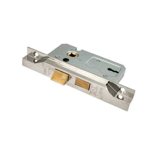 64Mm Sash Lock - 2 Lever - 57Mm C/C - Rebated 13Mm - Nickel Plated