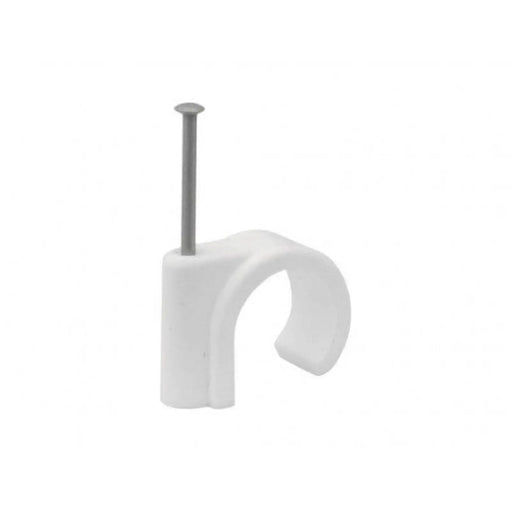 22mm Plastic Nail In Pipe Clips - Pack of 100