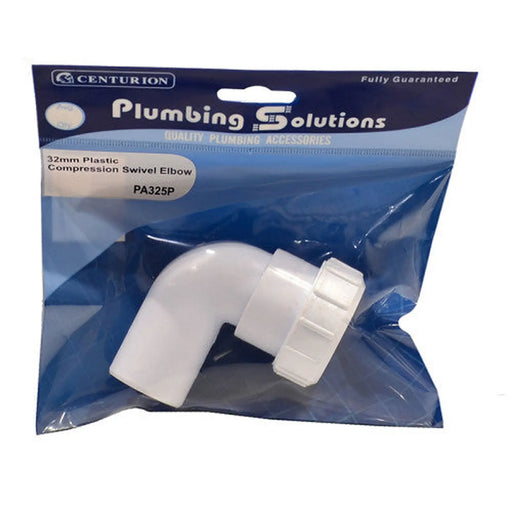 32mm Plastic Compression Swivel Elbow - Pack of 4