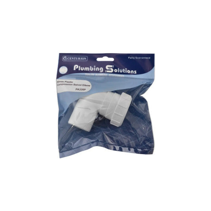 40mm Plastic Compression Swivel Elbow - Pack of 4