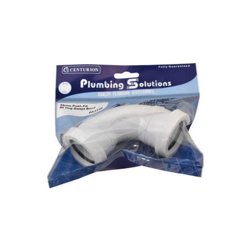 40mm Push Fit 90 Deg Swept Bend - Pack of 4