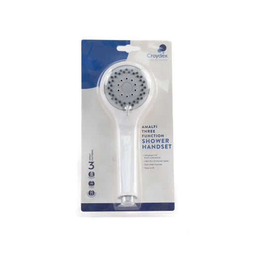 Shower Head - 3 Mode Spray - White - Pack of 3
