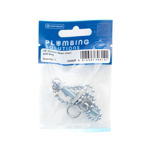 12" Basin Chain With Stay - Chrome - Pack of 5